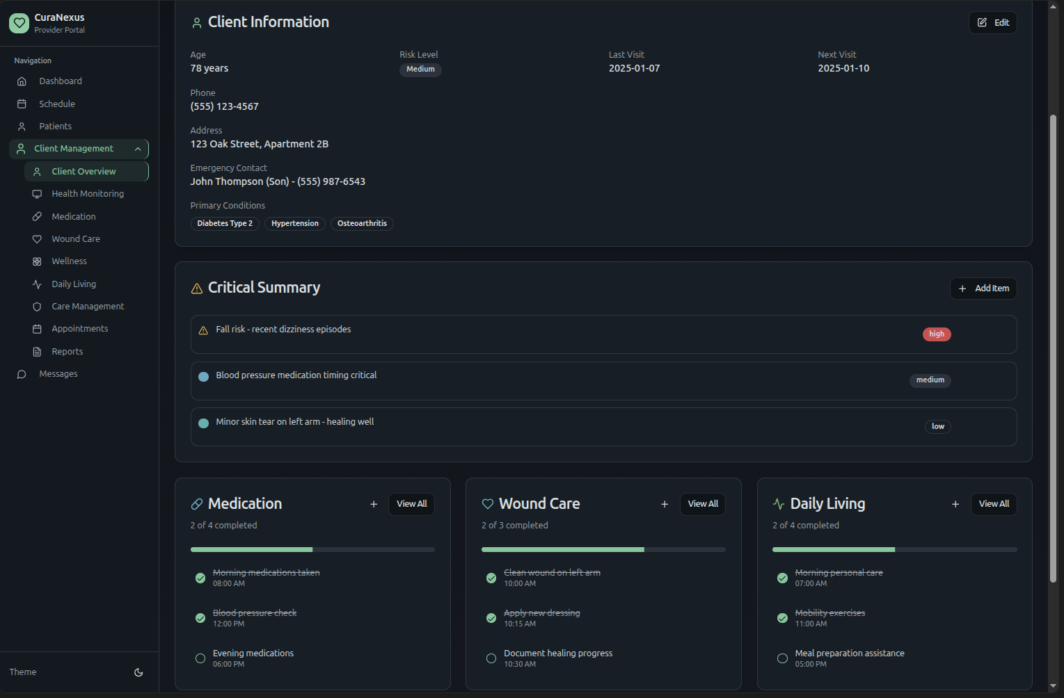 CuraNexus Client Overview